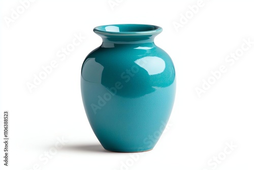 A vibrant turquoise vase showcases modern design, perfect for home decor. Its glossy finish and elegant shape make it an ideal centerpiece for any room.