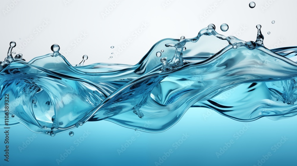 Dynamic water splashes and droplets isolated on a transparent background, featuring an abstract blue water wave design. Dynamic water splashes and droplets isolated on a transparent background, featuring an abstract blue water wave design.