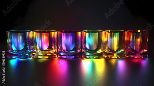 Vivid prism, transparent light spectrum overlay imbues designs with vivid hues, creating a prismatic effect that captivates the eye. Prismatic. Illustration photo