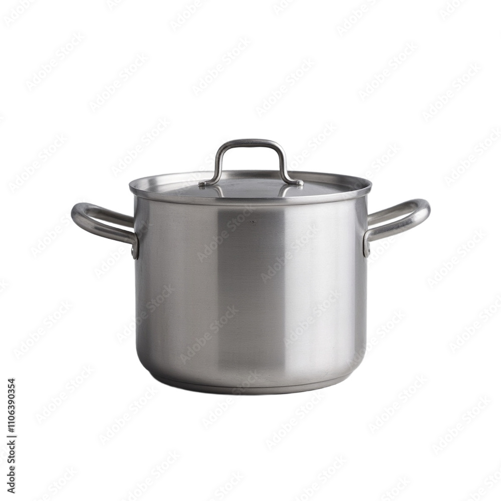 Brushed stainless steel stockpot with lid and wide handles Brushed stainless steel stockpot with lid and wide handles