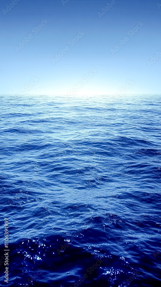 Vast blue ocean under clear sky