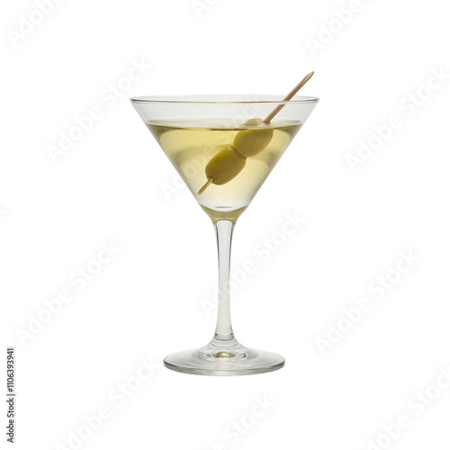 Refreshing martini with a single olive