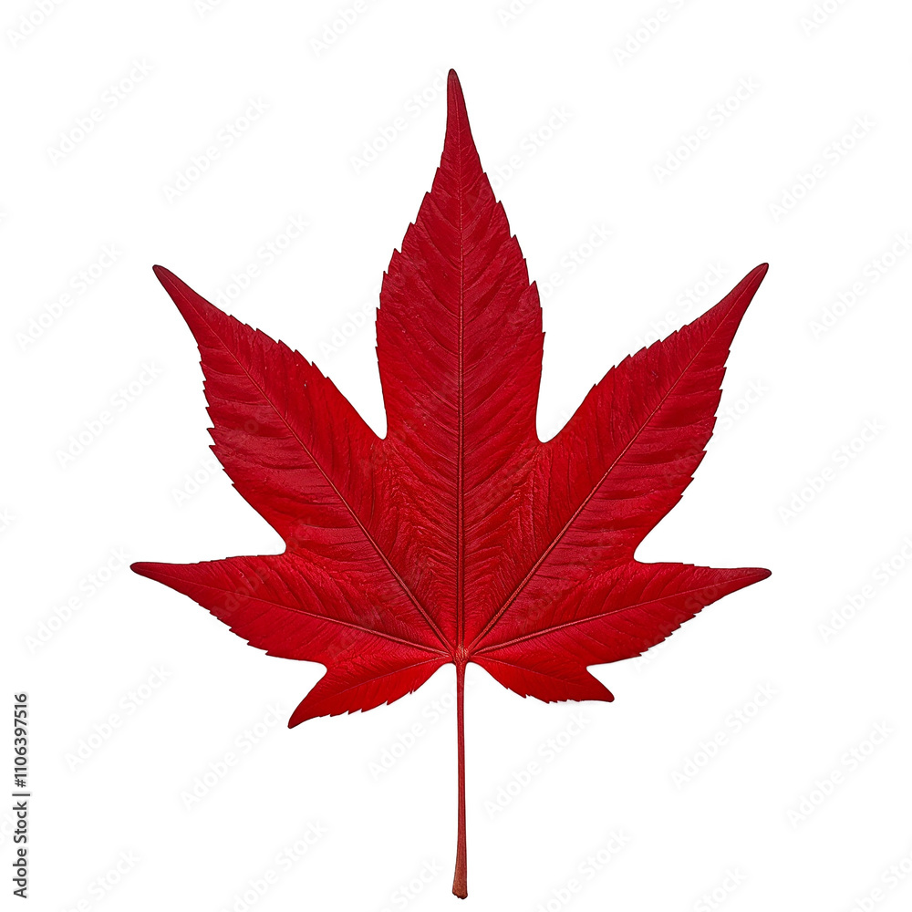 Vibrant red Japanese maple leaf isolated on white Vibrant red Japanese maple leaf isolated on white