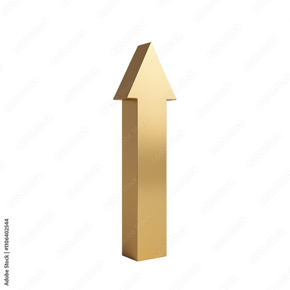 Elegant and striking golden arrow with a sharp tip Elegant and striking golden arrow with a sharp tip