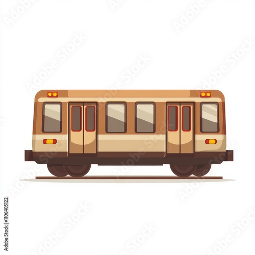 Brown Subway Train Illustration