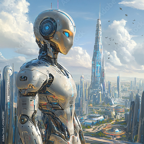 youth hub in the city of Vijayanagara architecture empire in year 2080, everything is hype realistic, with robots on streets