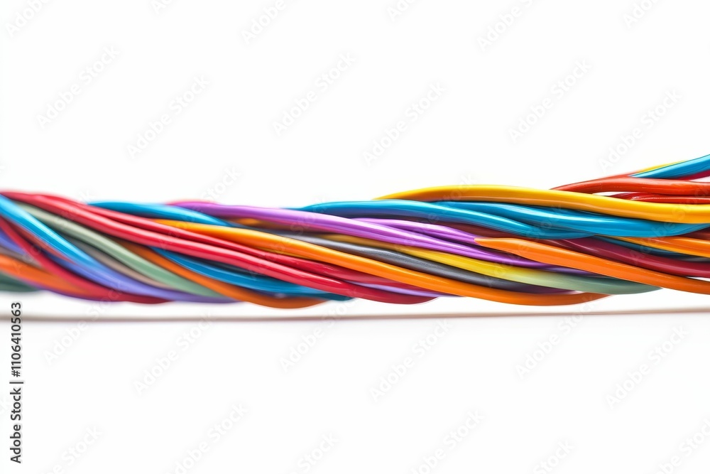 Colorful wires twisted, vibrant, smooth surface. Colorful wires twisted, vibrant, smooth surface.
