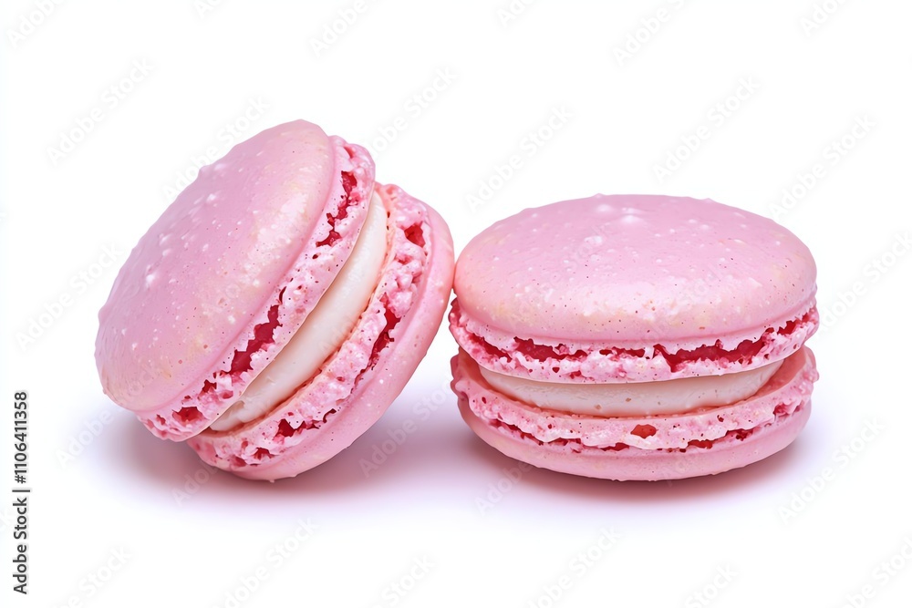 Delicious pink macarons presented artfully. These sweet French confections feature a crispy shell and creamy filling, perfect for dessert lovers and gourmet enthusiasts. Delicious pink macarons presented artfully. These sweet French confections feature a crispy shell and creamy filling, perfect for dessert lovers and gourmet enthusiasts.