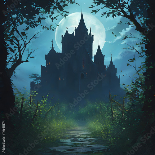 Mysterious Castle in the Woods