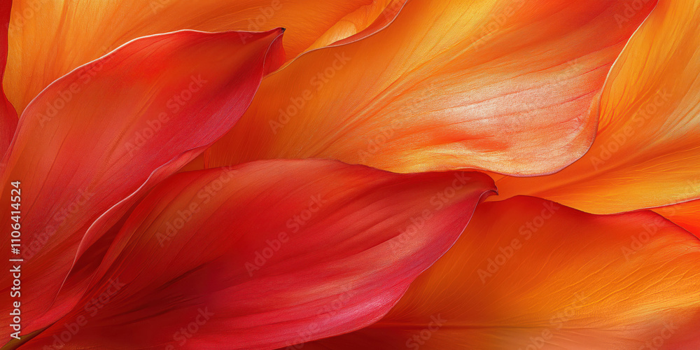 Close-up of vibrant orange and red petals in abstract nature art Close-up of vibrant orange and red petals in abstract nature art