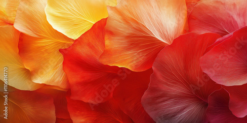 Vibrant petals in red and orange hues creating a stunning abstract texture