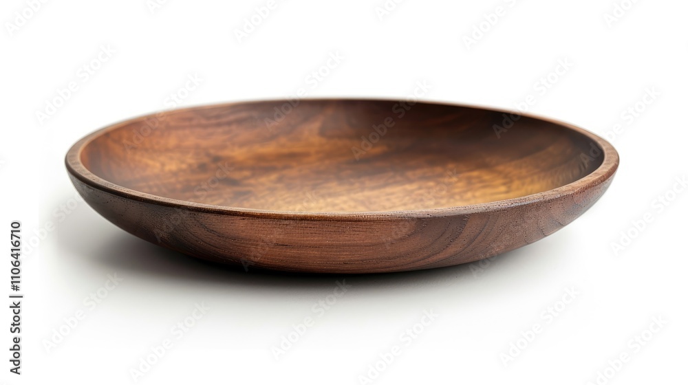 Wooden plate isolated on white background seen from a distance Wooden plate isolated on white background seen from a distance
