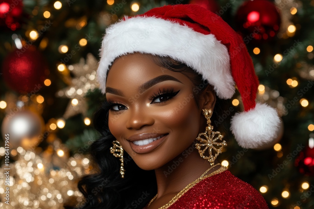 Joyously covered in white, Santa Claus brings holiday cheer, her heartily laughter accompanied by a sparkling look in her eyes. Joyously covered in white, Santa Claus brings holiday cheer, her heartily laughter accompanied by a sparkling look in her eyes.
