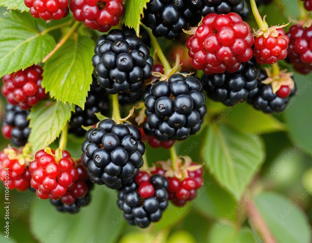 Close-up of Ripe Blackberries on a Bush Close-up of Ripe Blackberries on a Bush