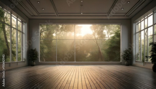 Minimalist Empty Room Interior 3D Rendering