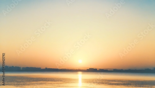 Peaceful beauty of beach at sunset