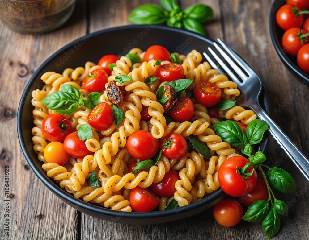 Vibrant Whole Grain Fusilli with Grilled Vegetables