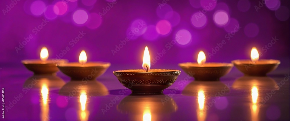 Burning candles for Diwali holiday Burning candles for Diwali holiday