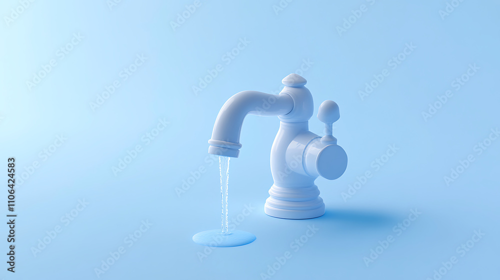 An illustrated 3D icon of a water faucet An illustrated 3D icon of a water faucet