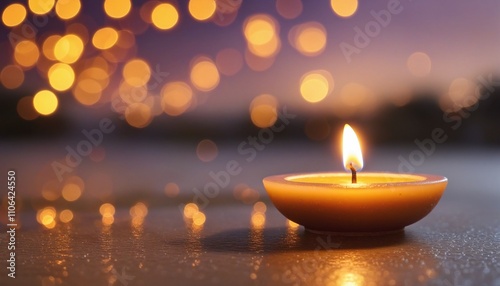 Festive Candlelight and Bokeh: Celebrating the Diwali Spirit photo