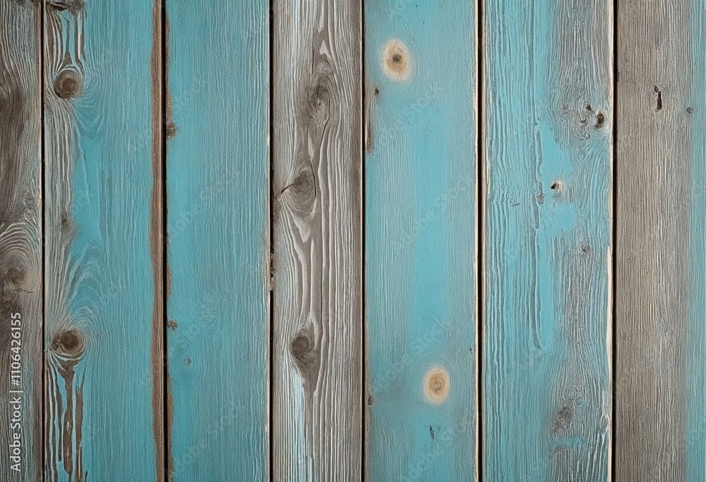 Fototapeta premium Weathered Blue Wooden Planks with Textured Surface
