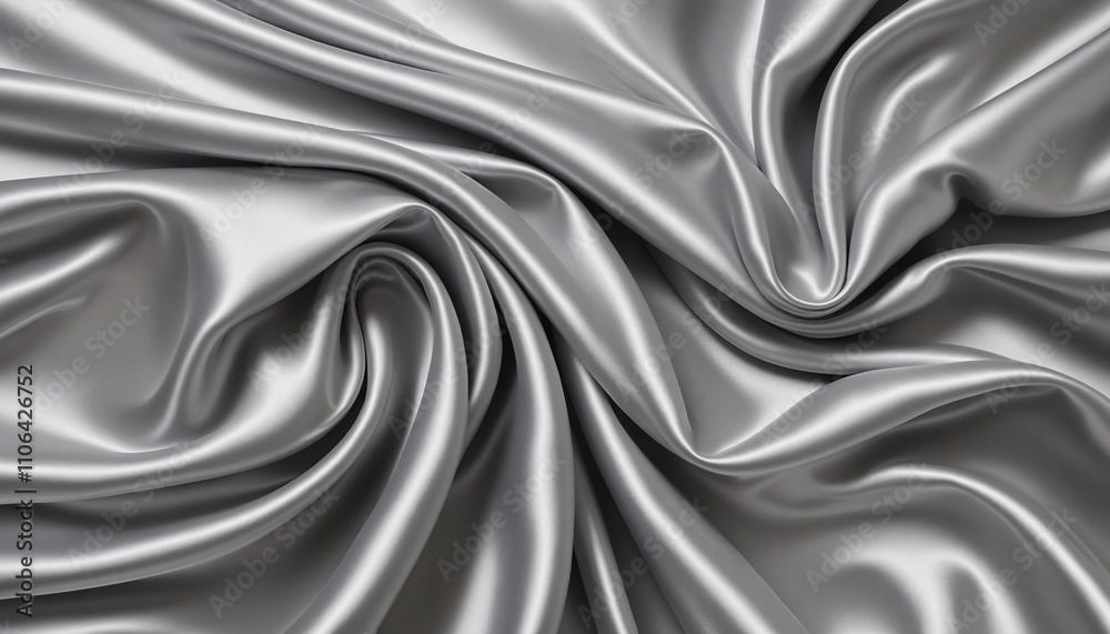 Obraz premium Lustrous Silver Drapery: An Exquisite Abstract Background of Smooth Silk Folds
