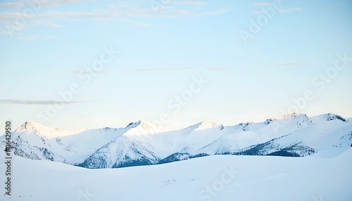 Tranquil snow-capped mountains in a magnificent snowy landscape