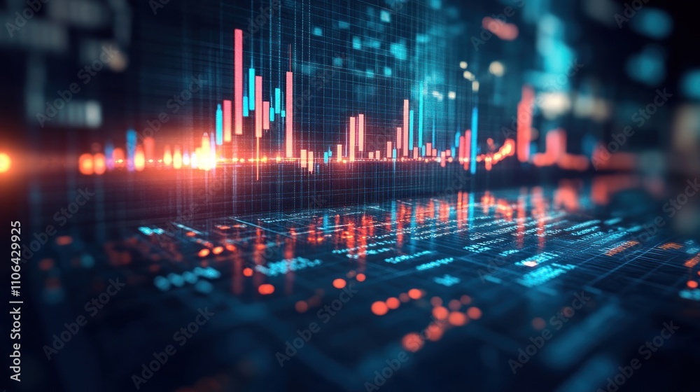 Dynamic Financial Data Visualization: Abstract Stock Market Chart Dynamic Financial Data Visualization: Abstract Stock Market Chart