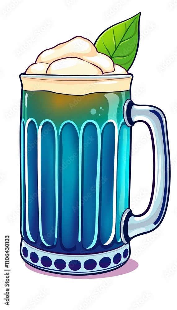 cartoonish glass mug filled with Paradise