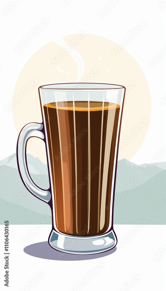 cartoonish glass mug filled with Kilimanjaro cartoonish glass mug filled with Kilimanjaro