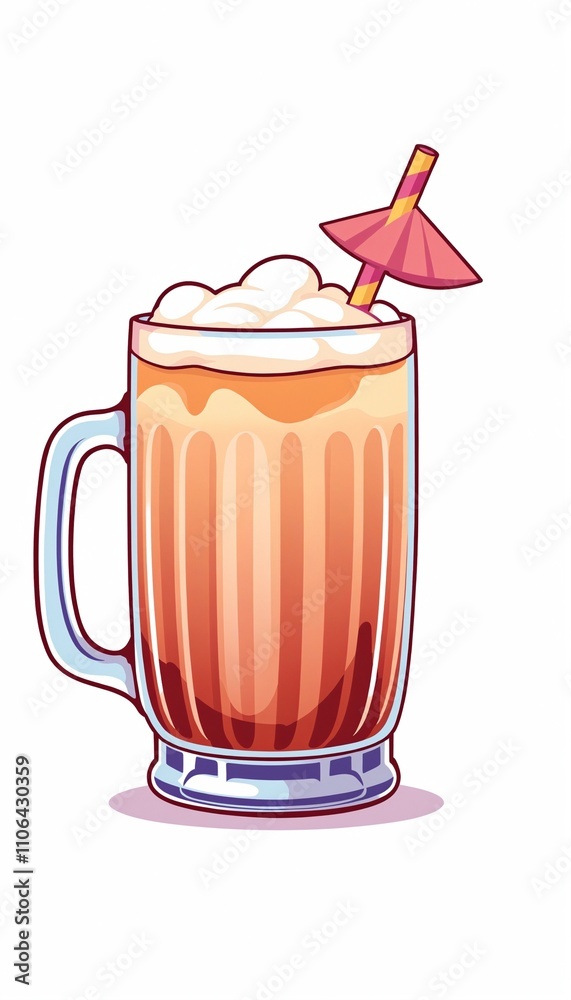 cartoonish glass mug filled with Cococabana