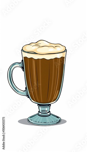 Obraz na płótnie cartoonish glass mug filled with Irish Coffee w salonie