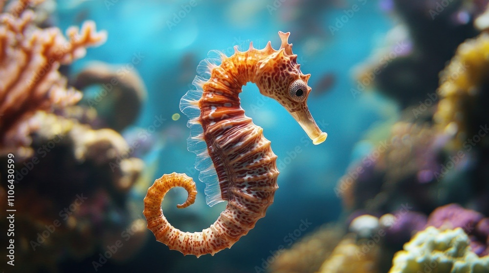 Seahorse in a Vibrant Aquatic Environment Seahorse in a Vibrant Aquatic Environment
