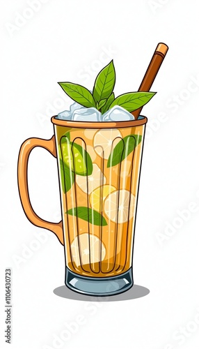 Obraz na płótnie cartoonish glass mug filled with Moscow Mule w salonie