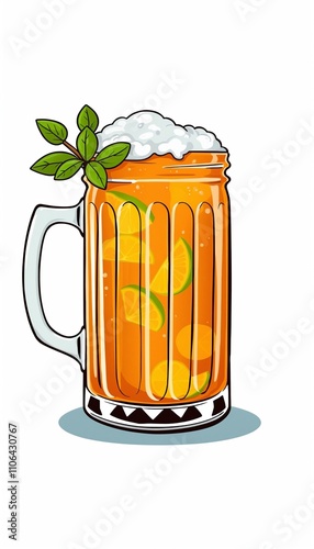 Obraz na płótnie cartoonish glass mug filled with Moscow Mule w salonie