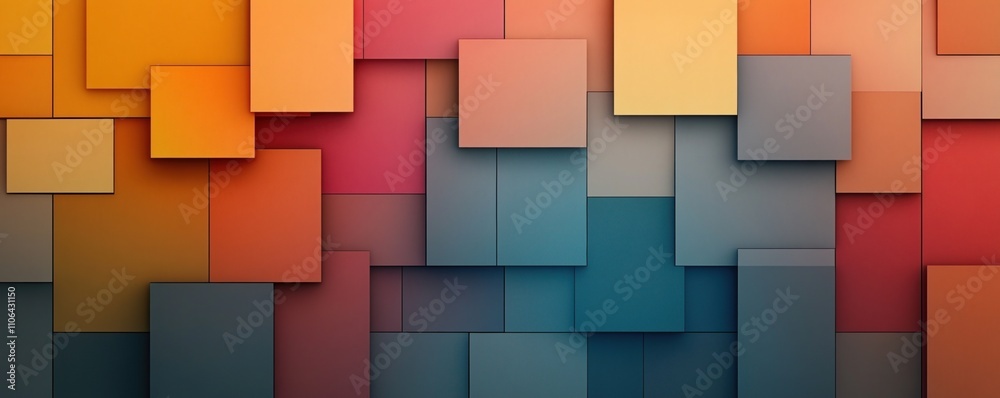Vibrant abstract design featuring layered geometric shapes in warm and cool color tones Vibrant abstract design featuring layered geometric shapes in warm and cool color tones
