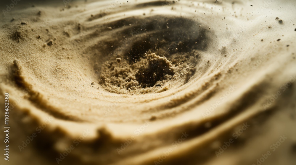 Obraz premium Sand swirling into a vortex.