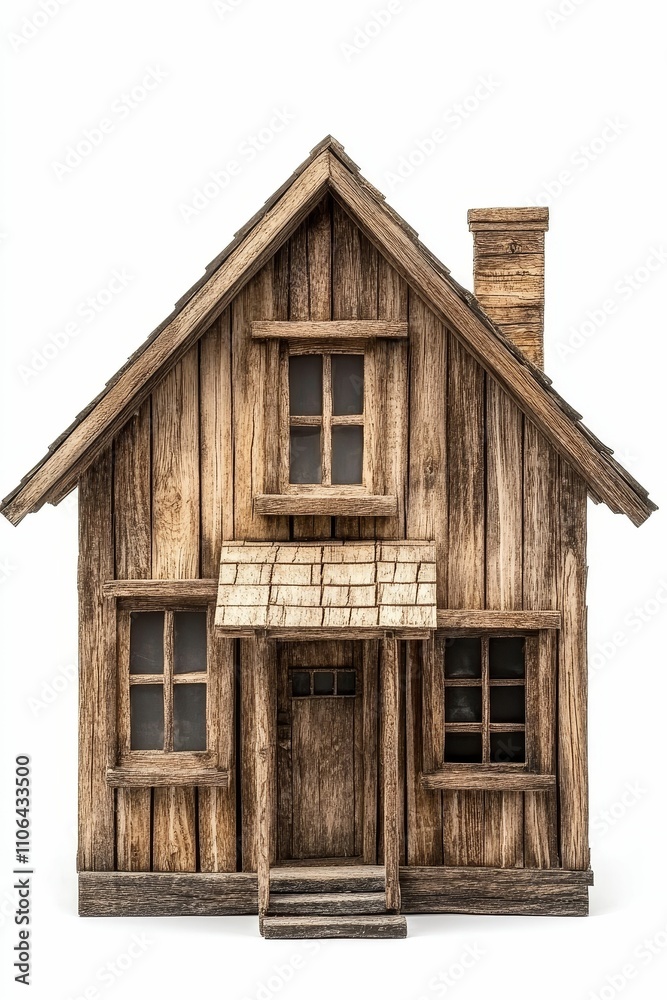 Wooden house model, rustic, small, porch, chimney. Wooden house model, rustic, small, porch, chimney.