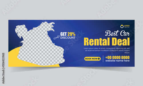 Car rental social media facebook cover banner design template photo