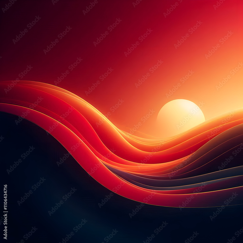 Fototapeta premium ink wave with orange dynamic gradient pattern in modern creative design setting