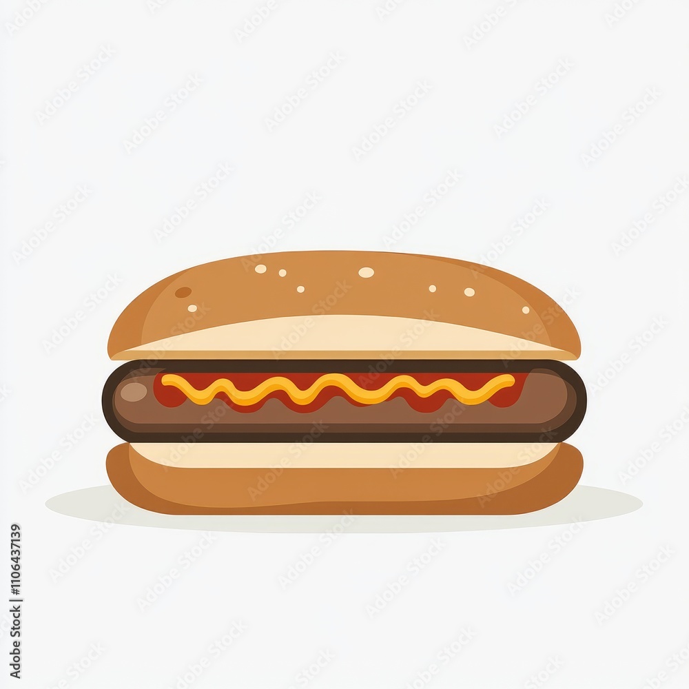 Delicious Hot Dog Illustration Delicious Hot Dog Illustration