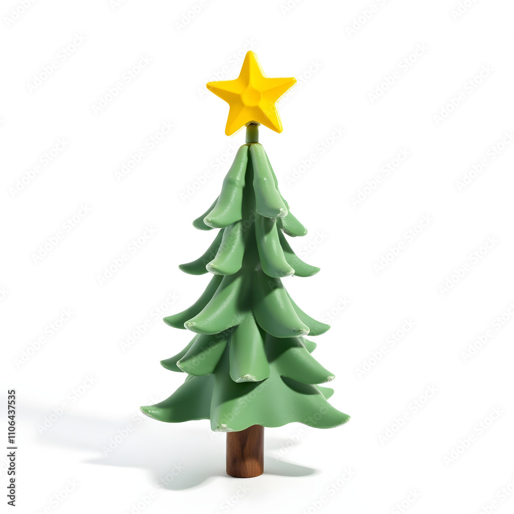 Obraz premium A star tree topper on a white background