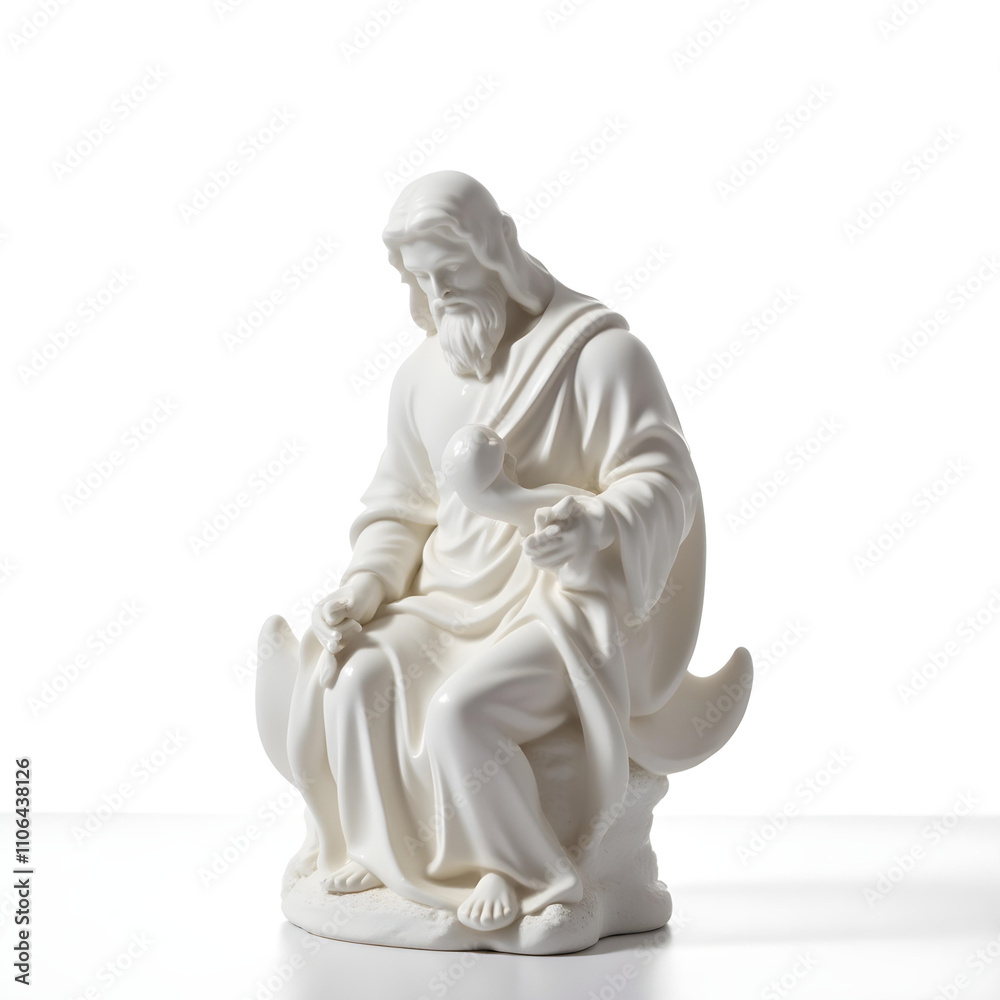 nativity scene figurine set on a white background nativity scene figurine set on a white background