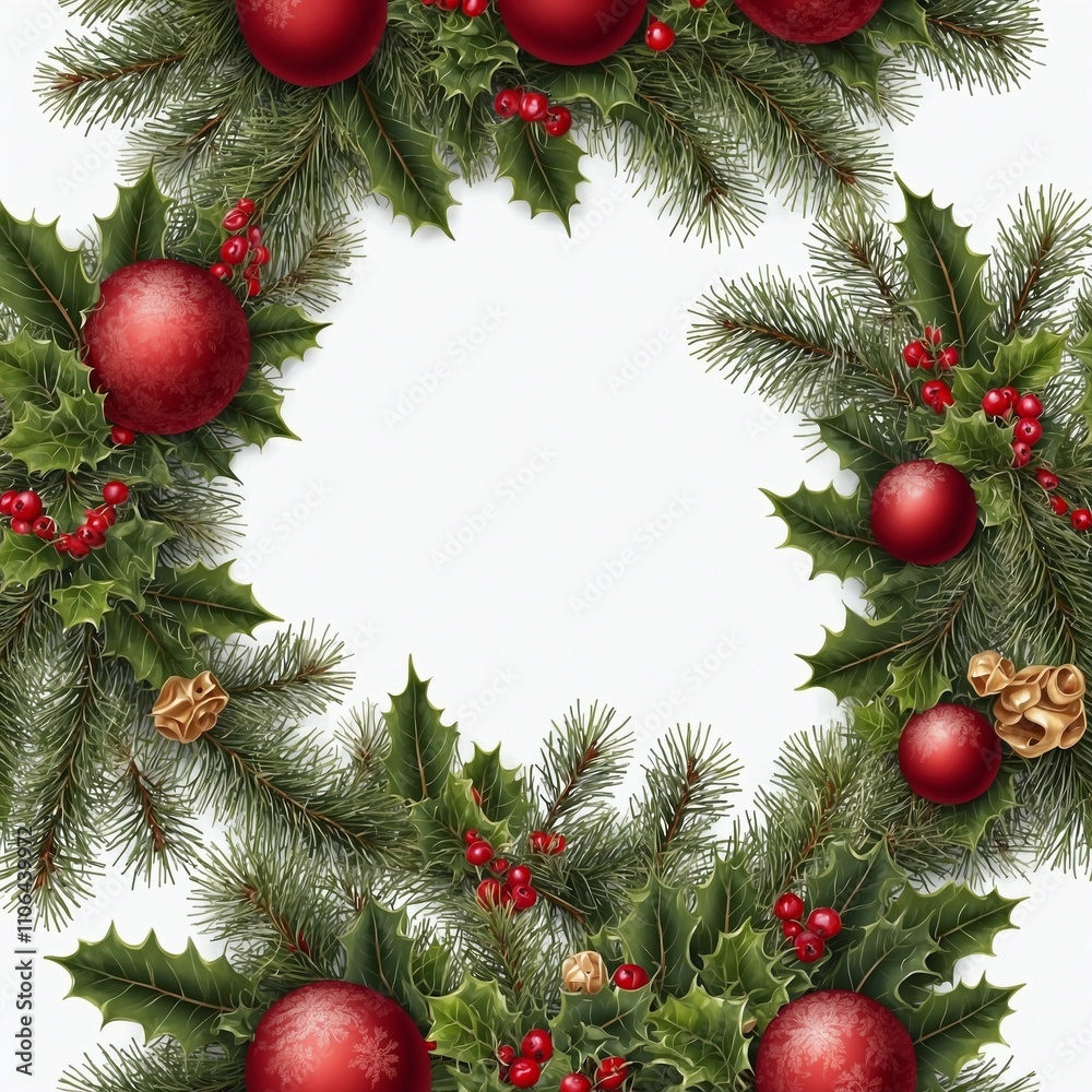 christmas wreath with red balls