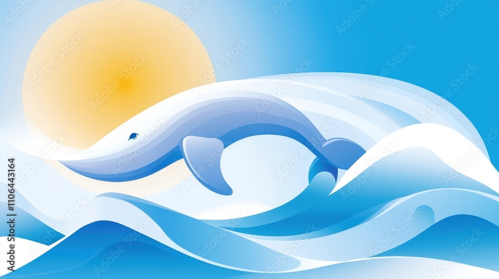 Majestic Whale Leaps Through Azure Waves Under the Warm Sun Majestic Whale Leaps Through Azure Waves Under the Warm Sun