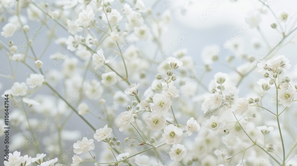 Baby's-breath flowers: small white flowers in light, airy masses. Baby's-breath flowers: small white flowers in light, airy masses.