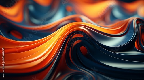 Futuristic abstract 3D background with dynamic shapes and fluid forms creating a visually captivating depth and texture.