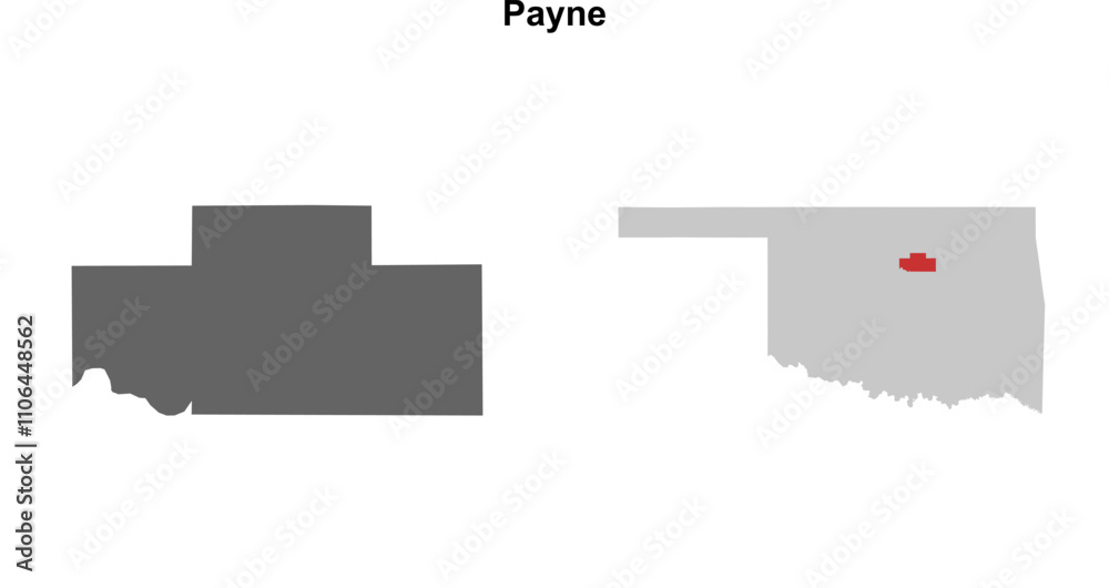 Payne County (Oklahoma) blank outline map set Payne County (Oklahoma) blank outline map set