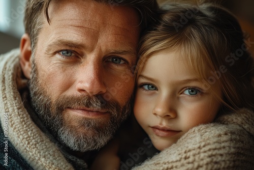 Father and daughter sharing a tender moment at home