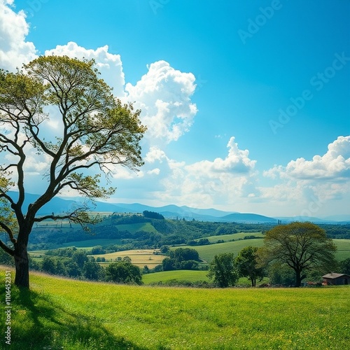 field and blue sky